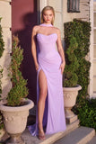 CODY GOWN RHINESTONE DRESS WITH SCARF