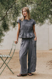 Ashton Wide Leg Pants in Blue