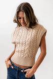 Lennie Cable Knit Top in Taupe FINAL SALE