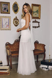 Sheila Strapless Maxi Dress With Scarf Off White