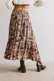 Maxine Floral Skirt in Brown FINAL SALE