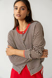 Josy Button Front Cardigan in Red FINAL SALE