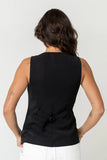 Penny Button Up Vest in Black