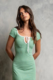 Deana Striped Maxi Dress in Green