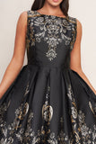 BAROQUE SPELL BLACK MIDI DRESS