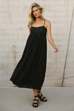 Genevieve Empire Midi Dress in Black FINAL SALE