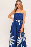 NOLANI STRAPLESS JUMPSUIT NAVY WHITE