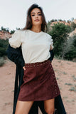 Kori Studded Mini Skirt in Burgundy FINAL SALE