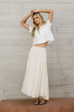 Phillipa Pleated Maxi Skirt in Cream FINAL SALE