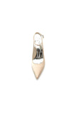 Satin Pointed Toe Ankle Strap Chunky Heels