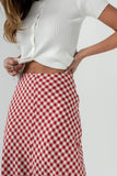 Posie Gingham Maxi Skirt in Red