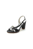 Slingback Strap Open Toe Block Heels