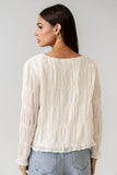 Zuri Smocked Blouse in Cream FINAL SALE