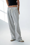 Becky Striped Wide Leg Jeans in White