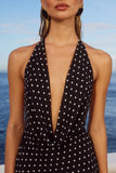 Lexie Plunge Halter Maxi Dress