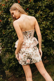 Cayla Floral Corset Peplum Mini Dress
