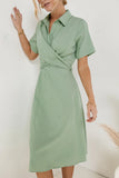 Bennett Collared Dress in Sage FINAL SALE