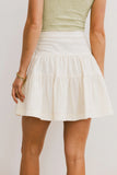 Skyler Tiered Mini Skirt in Cream FINAL SALE