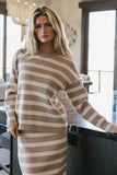 Alani Striped Sweater in Taupe FINAL SALE