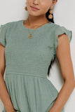 Declan Midi Dress in Sage FINAL SALE