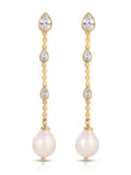 Droplet Crystal and Pearl Earring