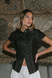 Briley Denim Button Up in Black