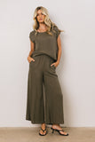 Jaylen Wide Leg Pants in Olive FINAL SALE