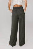 Reese Striped Slacks in Charcoal FINAL SALE