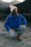 Mickey Half Zip Sweatshirt in Blue FINAL SALE