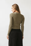 Russel Ribbed Sweater in Olive