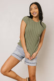 Warren Ribbed Tank in Olive FINAL SALE
