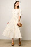 Finey Button Front Maxi Dress in Cream FINAL SALE