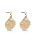 Scallop Shell and Pearl Earrings
