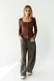 Pura Knit Top in Brown