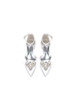 Satin Pointed Toe Ankle Strap Rhinestone Kitten Heels