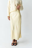 Tory Satin Maxi Skirt in Yellow