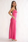 Paula Maxi Dress Fuchsia Pink Satin Slip Dress