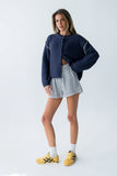 Mindi Contrast Sweater in Navy