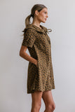 Camryn Collared Baby Doll Dress in Leopard FINAL SALE