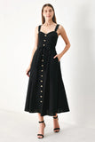LOVELY NOIR BLACK MIDI DRESS