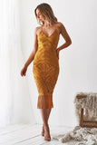 Khaleesi Dress Mustard Lace Dress With Fringe