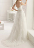Stunning Top ruched Layered Gown With Beaded Tulle Straps