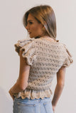 Shelly Ruffle Sweater in Natural FINAL SALE