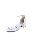 Simple Buckle Strap Open Toe Chunky Heels