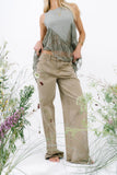 Mariana Lace Tank Top in Olive
