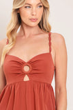 AMBER WAVE TERRACOTTA MAXI DRESS