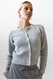 Darren Contrast Cardigan in Heather Grey FINAL SALE