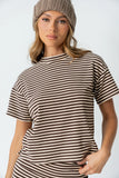 Jannet Striped Top in Brown