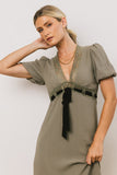 Selah Lace Trim Midi Dress in Sage FINAL SALE