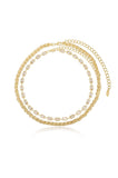 Double The Trouble Crystal Chain Necklace Set